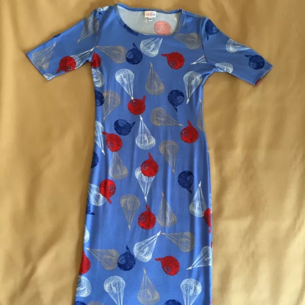 LulaRoe Julia XS Dress 4th of July Unicorn Print